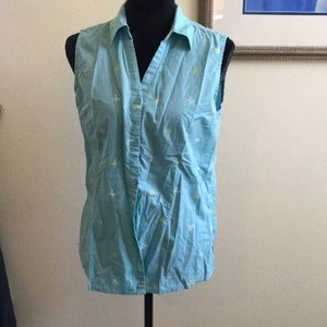 Basic Editions Butterfly Button Up